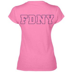 LADIES V-NECK MALTESE CROSS T-SHIRT (PINK) - Image 3