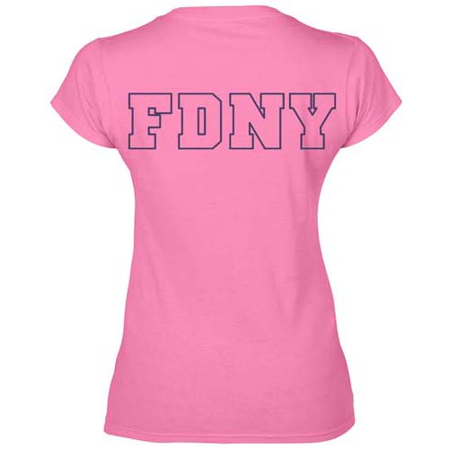 LADIES V-NECK MALTESE CROSS T-SHIRT (PINK)