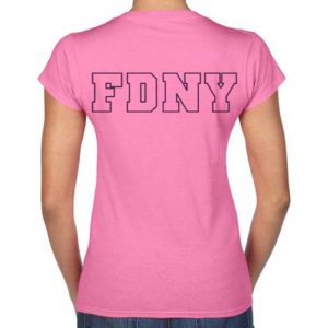 LADIES V-NECK MALTESE CROSS T-SHIRT (PINK) - Image 2