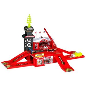 FDNY FIRE STATION PLAYSET WITH 1 VEHICLE