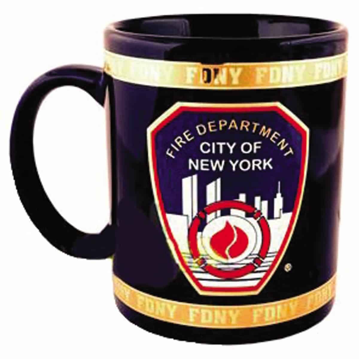 FDNY SHIELD WITH GOLD TRIM MUG (3 SIZES)