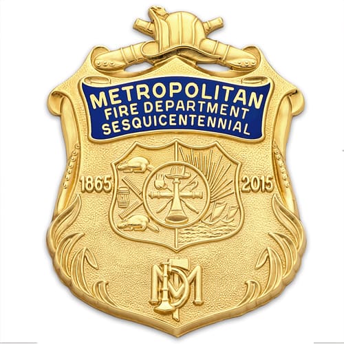 commemorative pre-fdny metropolitan fire dept badge