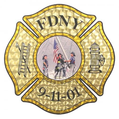 FDNY 9/11 Raising The Flag Helmet Decal