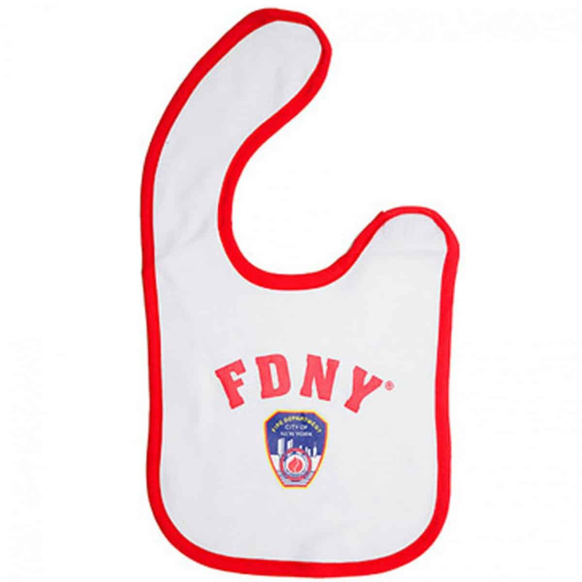 FDNY EMBLEM WHITE BABY BIB