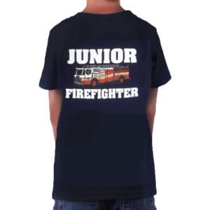 JR FIREFIGHTER WITH TRUCK KIDS T-SHIRT