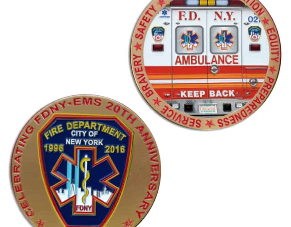 fdny ems 20th anniversary coin
