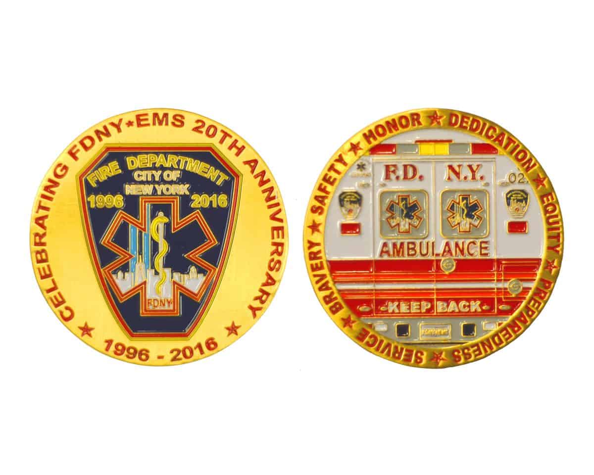FDNY EMS 20TH ANNIVERSARY COIN - Image 4