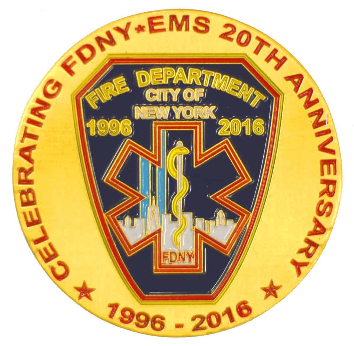 FDNY EMS 20TH ANNIVERSARY COIN - Image 2