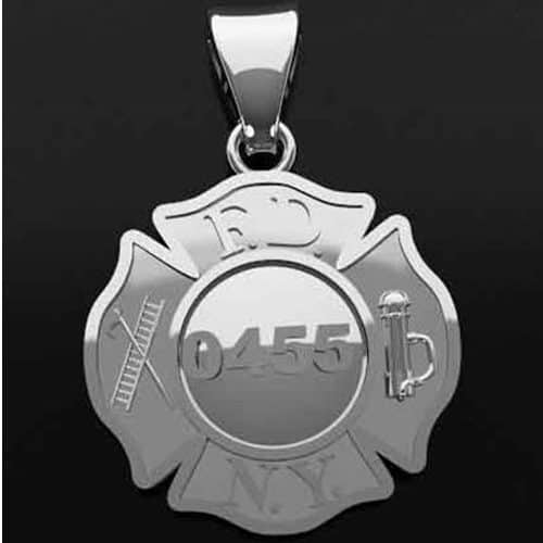 Custom Fdny Maltese Cross Badge Pendants - Custom Made Firefighter Pendant