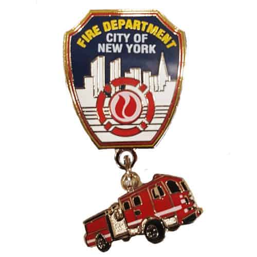 New York City Fire Department NYFD Happy Holidays Lapel Pin 