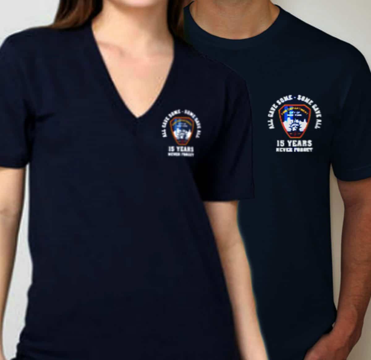 FDNY 15TH ANNIVERSARY 9/11 ALL GAVE SOME V-NECK T-SHIRT - Image 5