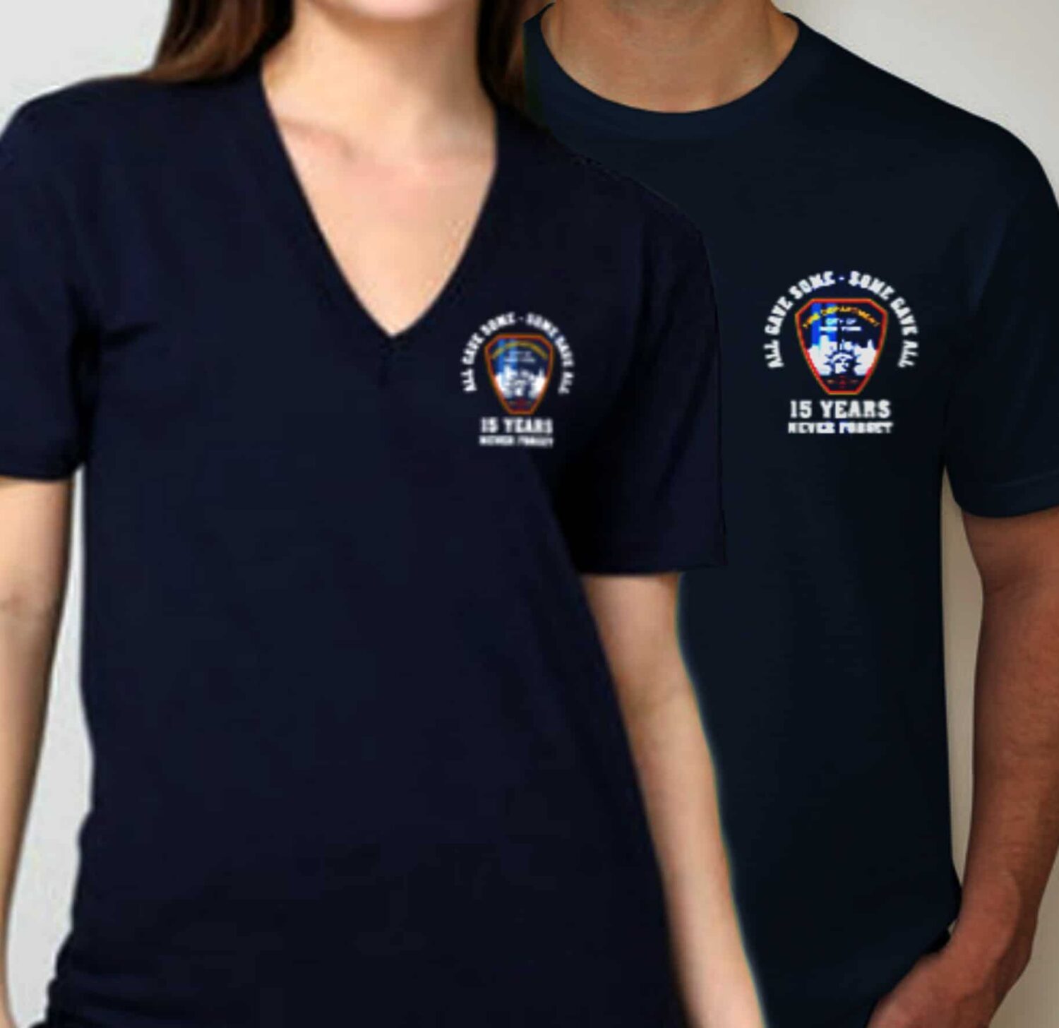 FDNY 15TH ANNIVERSARY 9/11 ALL GAVE SOME V-NECK T-SHIRT - Image 5