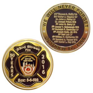 FDNY 23RD STREET FIRE 50TH YEAR COMMEMORATIVE COIN - Image 3