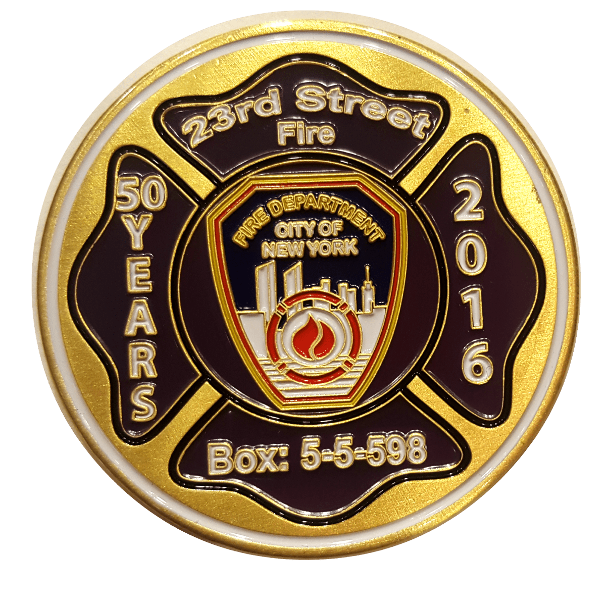 FDNY 23RD STREET FIRE 50TH YEAR COMMEMORATIVE COIN