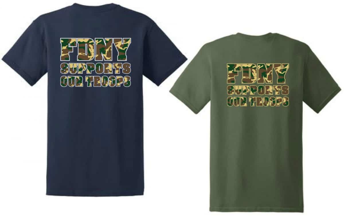 SUPPORT OUR TROOPS FDNY T-SHIRT - 2 COLORS - Image 2