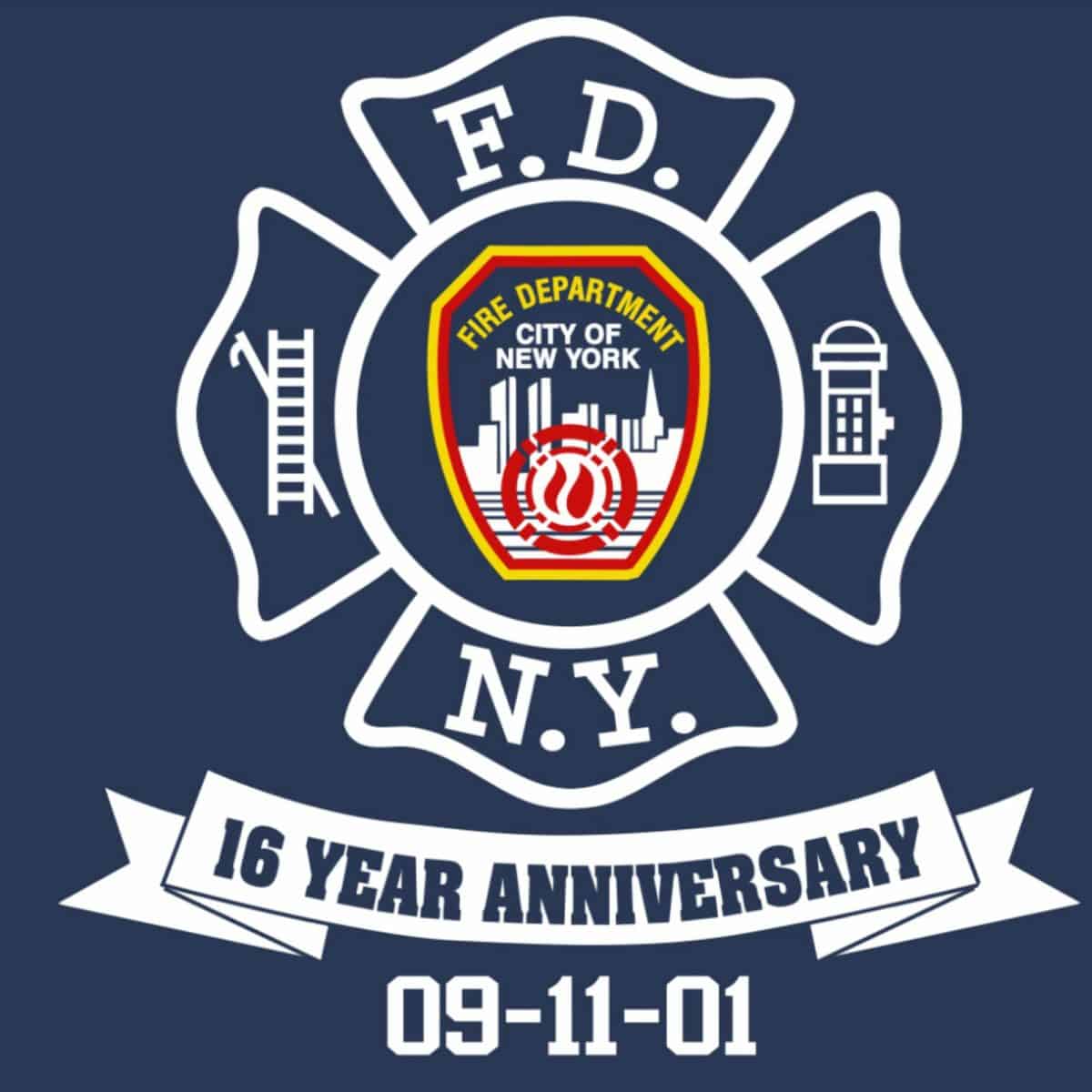 FDNY 16TH YEAR ANNIVERSARY T-SHIRT (KIDS) - Image 2