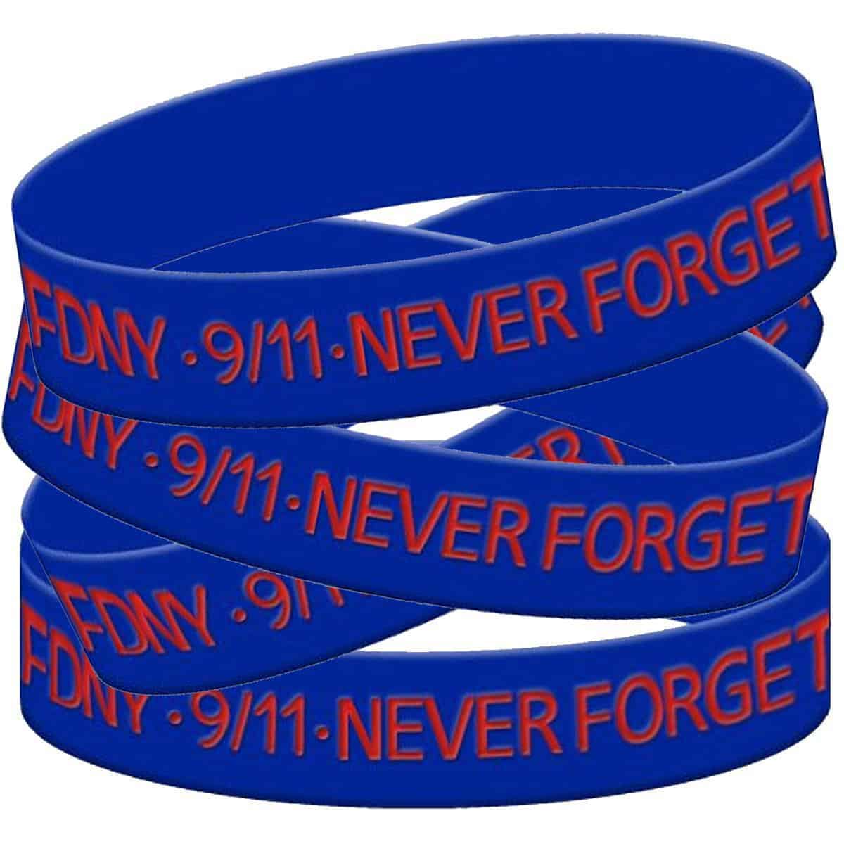 9/11 Never Forget Silicone Bracelet
