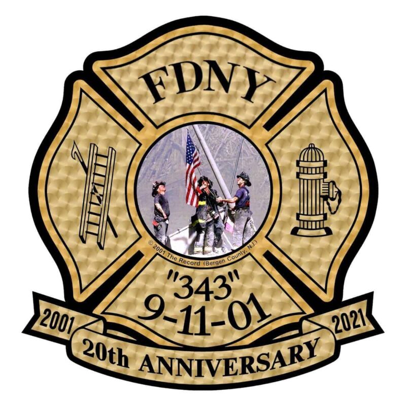 FDNY 20TH ANNIVERSARY HELMET DECAL