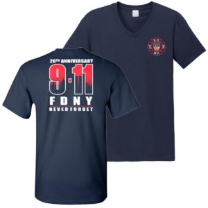FDNY 9/11 20TH ANNIVERSARY V-NECK T-SHIRT - Image 5