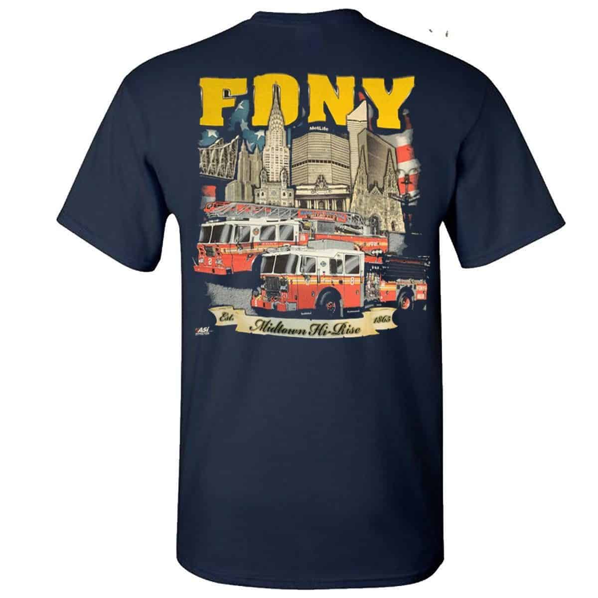 FDNY "MIDTOWN HI-RISE" E-8 L-2 HOUSE T-SHIRT