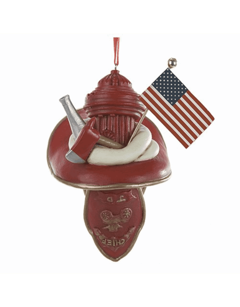 4" RESIN FIREFIGHTER HELMET ORNAMENT