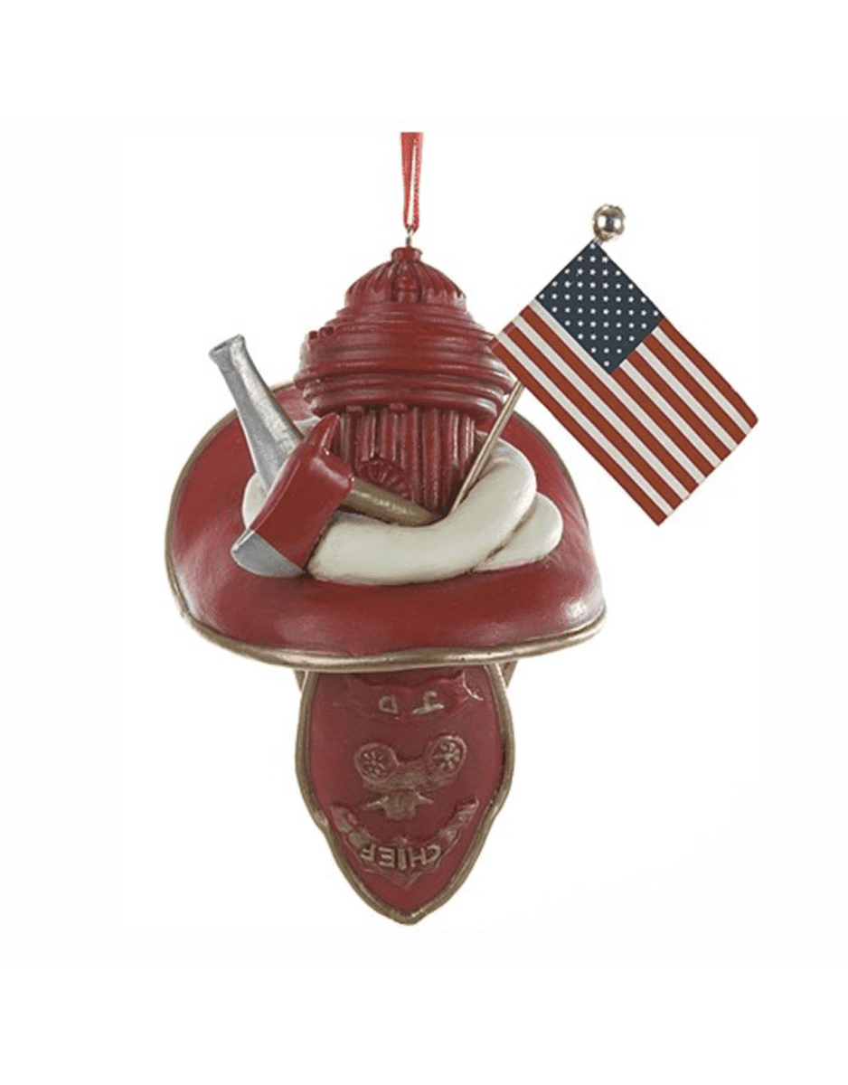 4" RESIN FIREFIGHTER HELMET ORNAMENT
