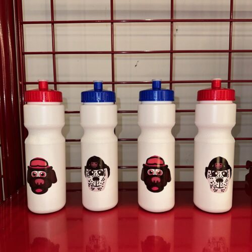 HOT DOG AND SIREN PLASTIC WATER BOTTLES- BLUE