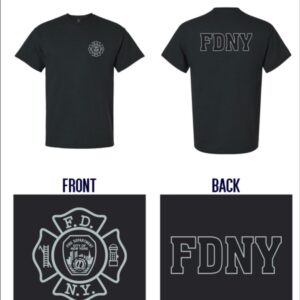 FDNY 126 Black Metallic Silver  T-shirt - Image 3