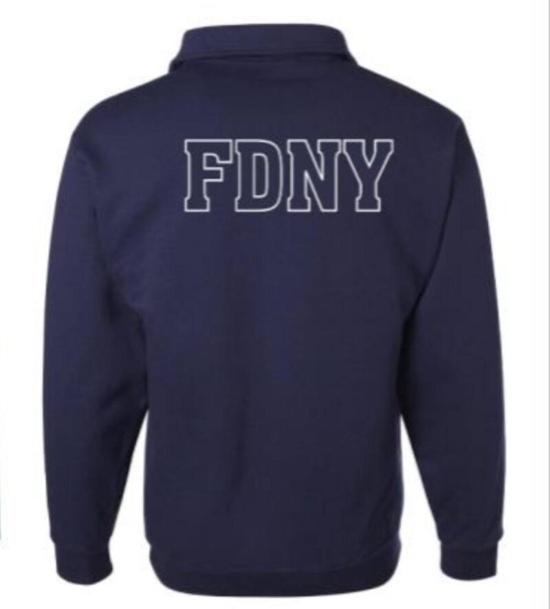 FDNY 1/4 ZIP PULLOVER SWEATSHIRT -BLUE - Image 2