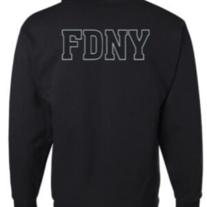 FDNY 1/4 ZIP PULLOVER SWEATSHIRT -BLACK - Image 2