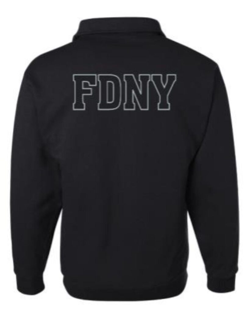 FDNY 1/4 ZIP PULLOVER SWEATSHIRT -BLACK - Image 2