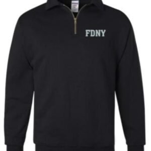 FDNY 1/4 ZIP PULLOVER SWEATSHIRT -BLACK