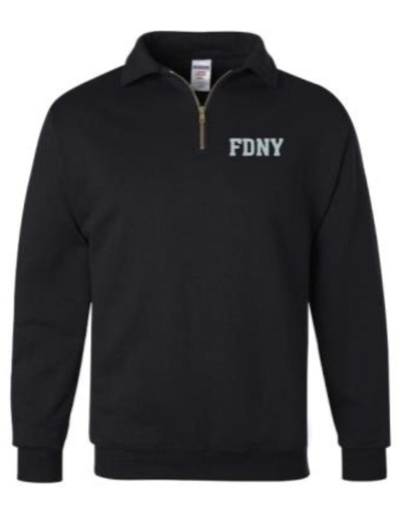 FDNY 1/4 ZIP PULLOVER SWEATSHIRT -BLACK