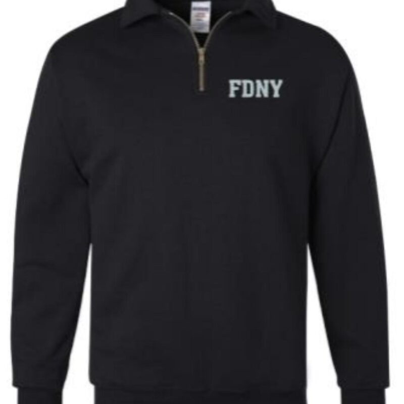 FDNY 1/4 ZIP PULLOVER SWEATSHIRT -BLACK