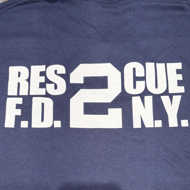 FDNY RESCUE 2 HOUSE T-SHIRT -NAVY - Image 2