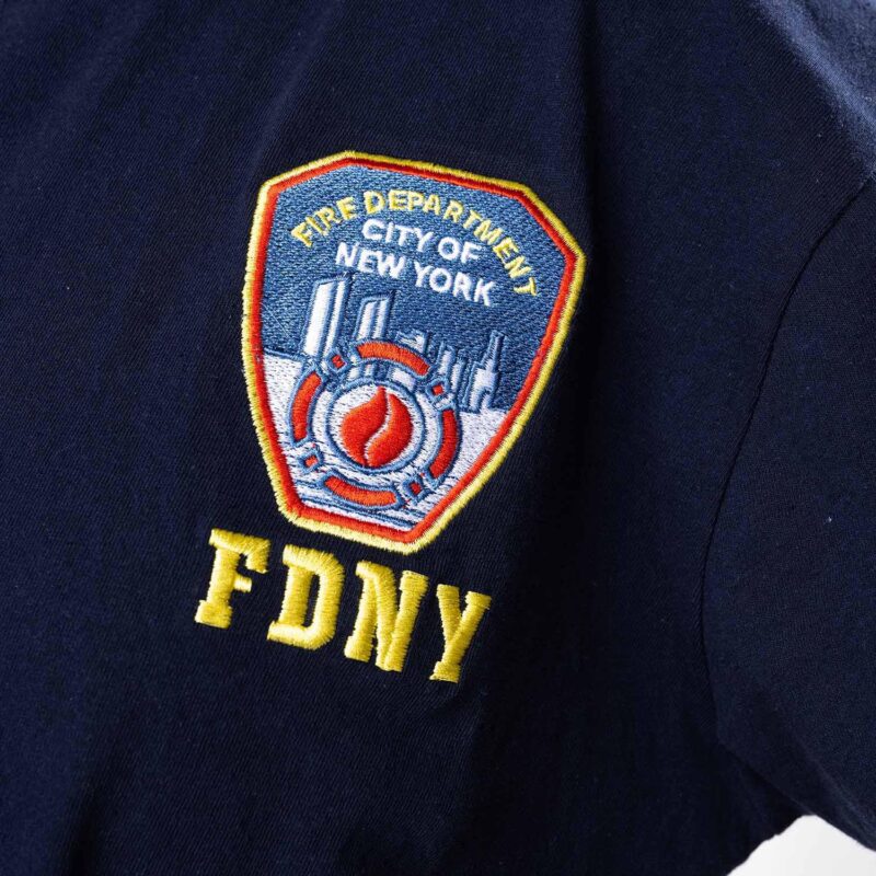 Embroidered FDNY Emblem Patch T-Shirt - Image 3