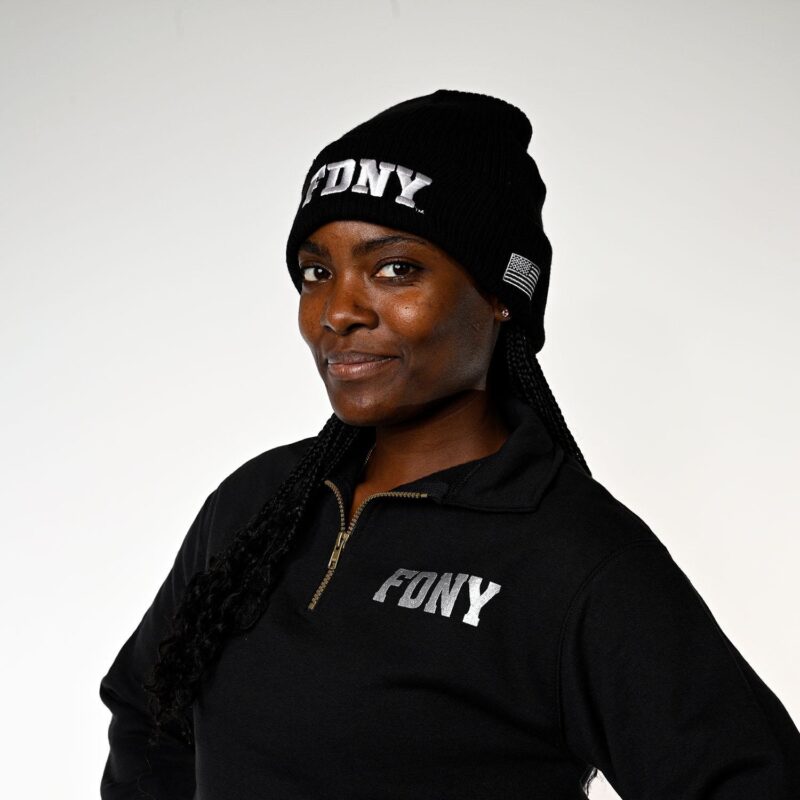 FDNY 1/4 Zip Pullover Sweatshirt (Lightweight-Black)