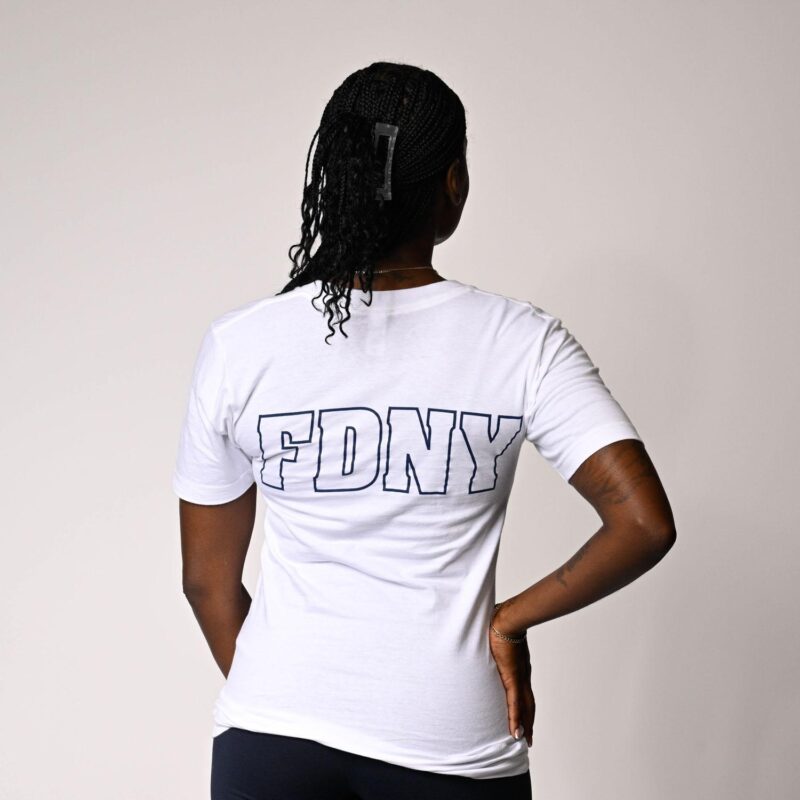 Ladies V-Neck Maltese Cross T-Shirt (White) - Image 3