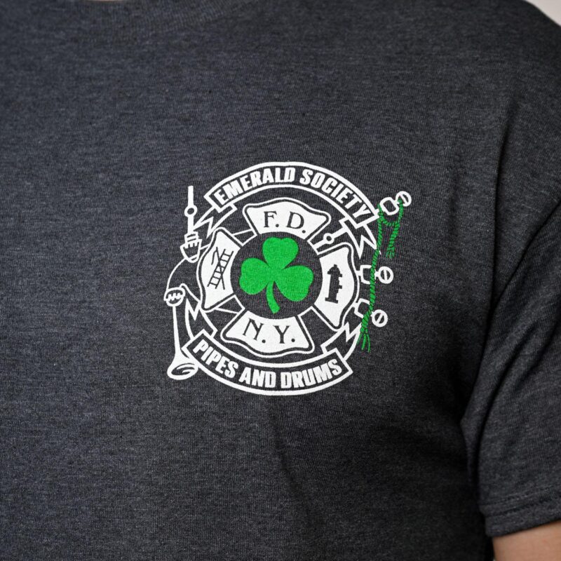 Grey Heart Pipe & Drums T-shirt - Image 4