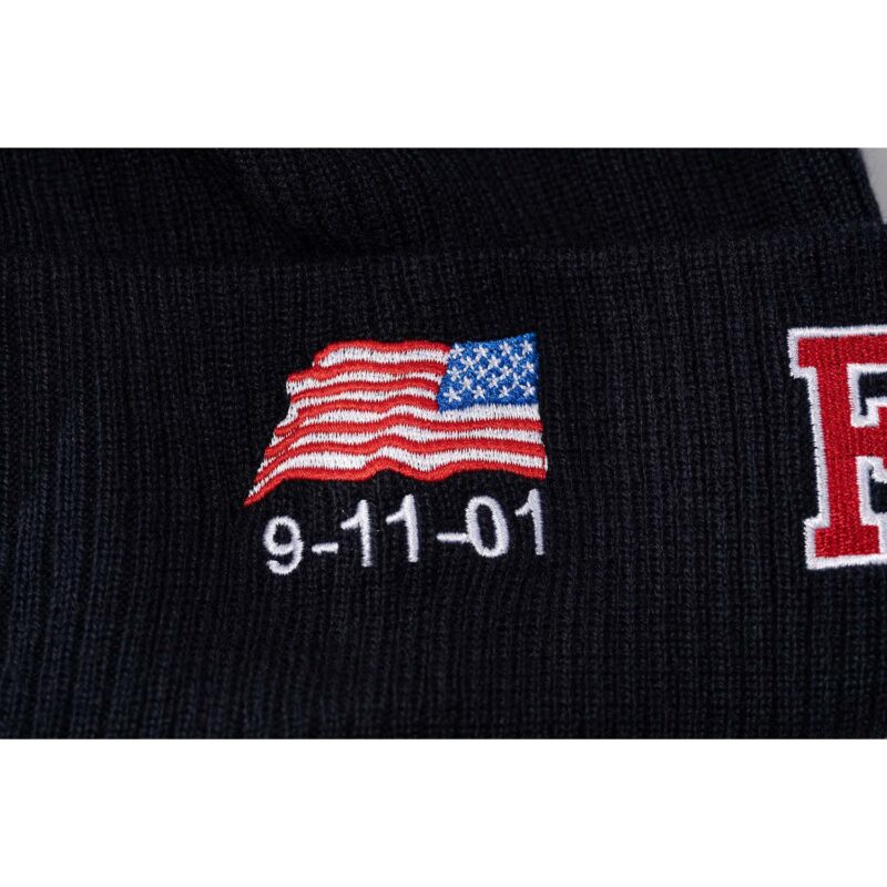 FDNY Knit Hat with Embroidered American Flag - Image 4