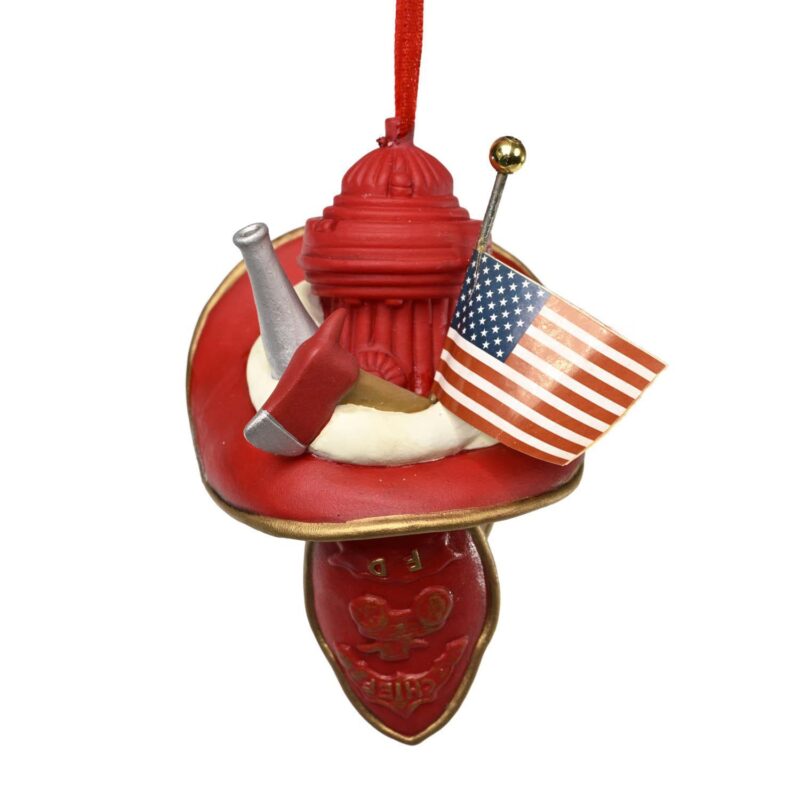 4" Resin Firefighter Helmet Ornament