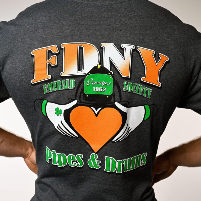 Grey Heart Pipe & Drums T-shirt - Image 2