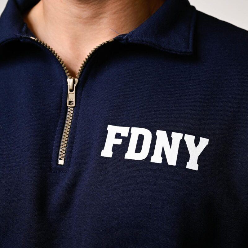 FDNY 1/4 Zip Pullover Sweatshirt (Lightweight-Blue)