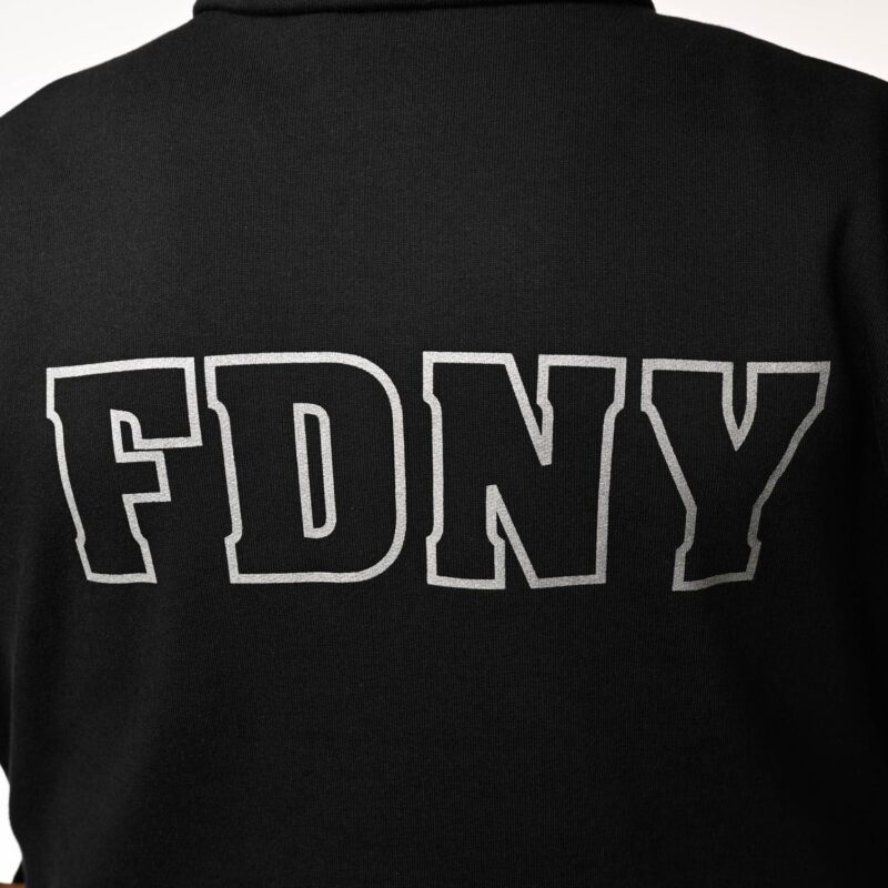 FDNY Black 1/4 Zip Sweatshirt with Emblem Patch & Flag - Image 5