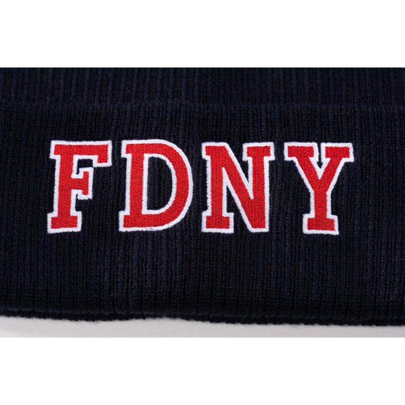 FDNY Knit Hat with Embroidered American Flag - Image 3