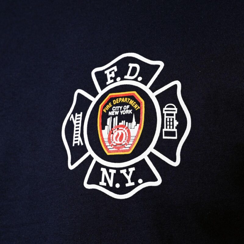 Maltese Cross with Fire Stripe on Back T-Shirt - Image 4
