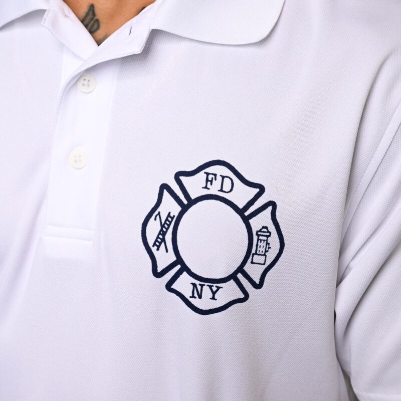 Maltese Cross Polo Shirt (White) - Image 5