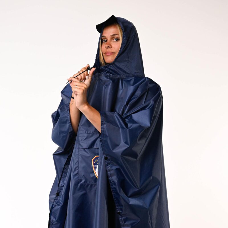 FDNY Lightweight Reusable Hooded Poncho (Blue) - Image 3