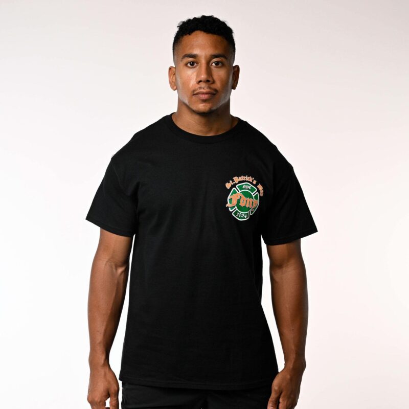 Helmet 2024 St. Patrick’s Day T-Shirt (Black) - Image 2