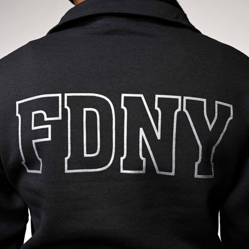 FDNY 1/4 Zip Pullover Sweatshirt (Lightweight-Black) - Image 2